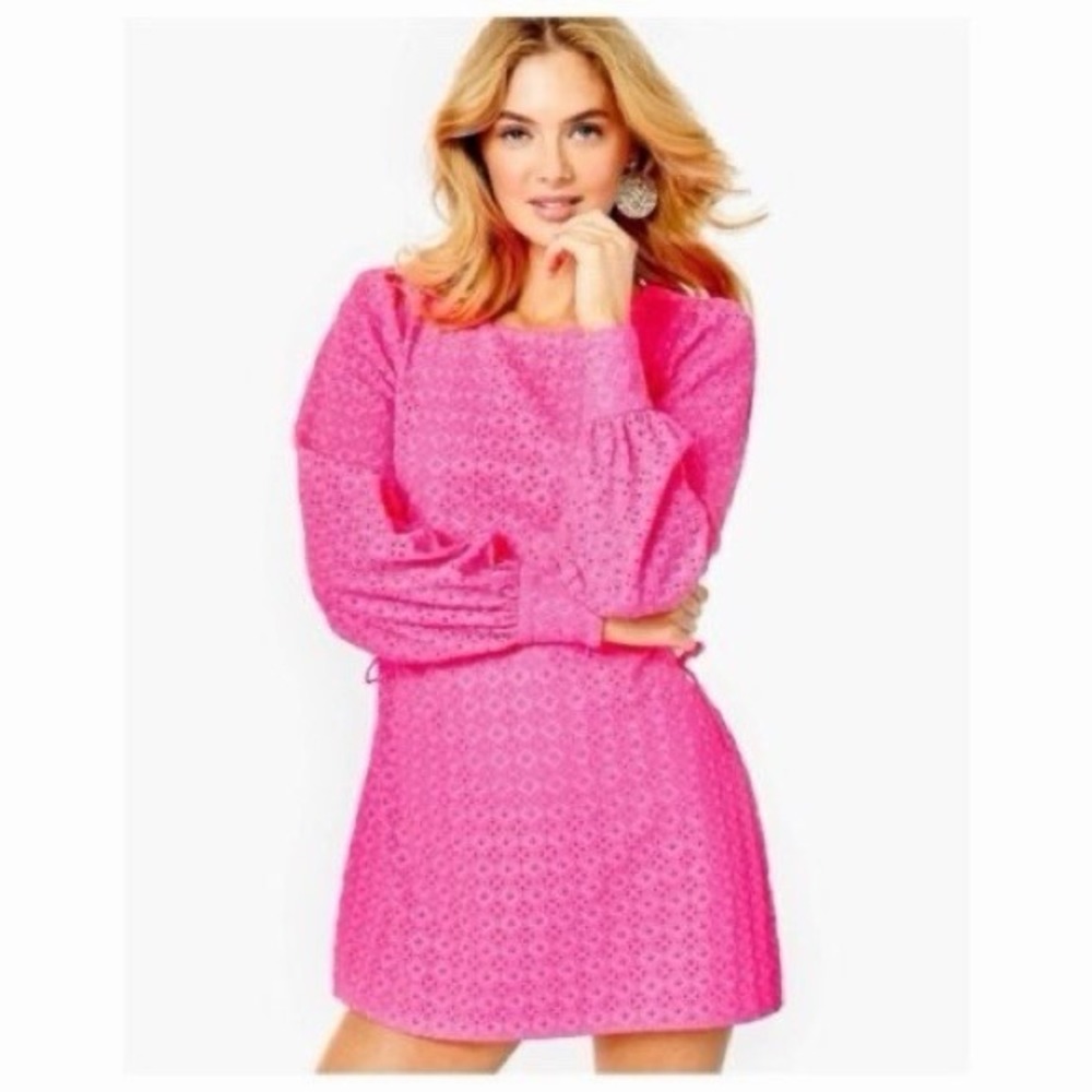 Lilly Pulitzer Aisha Romper Pink Isle Ditsy Diamond Poly Eye Preppy Chic Size 12